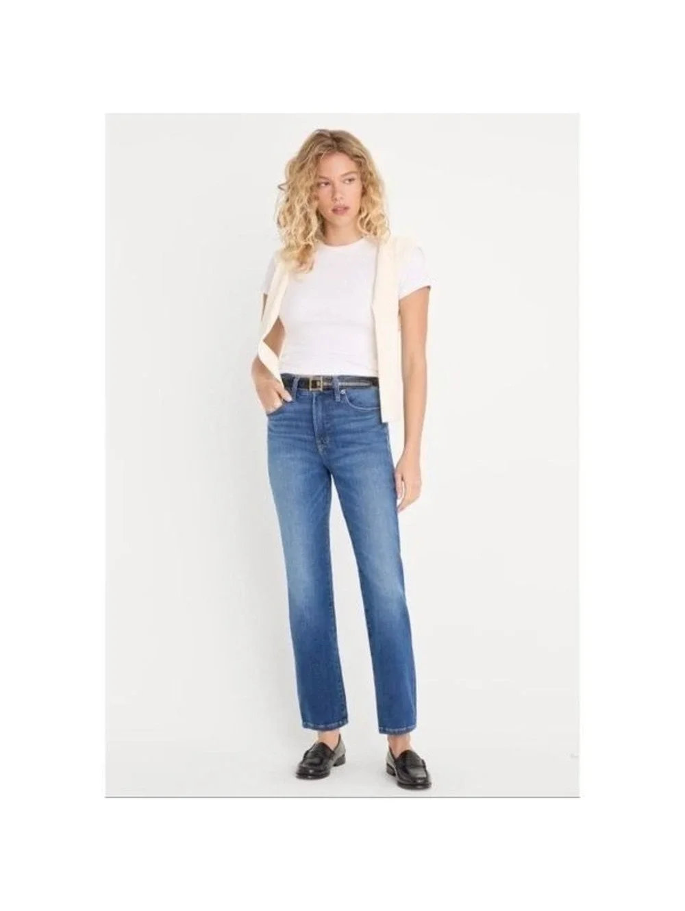Good American High Rise Straight Leg Jeans Sz 6
